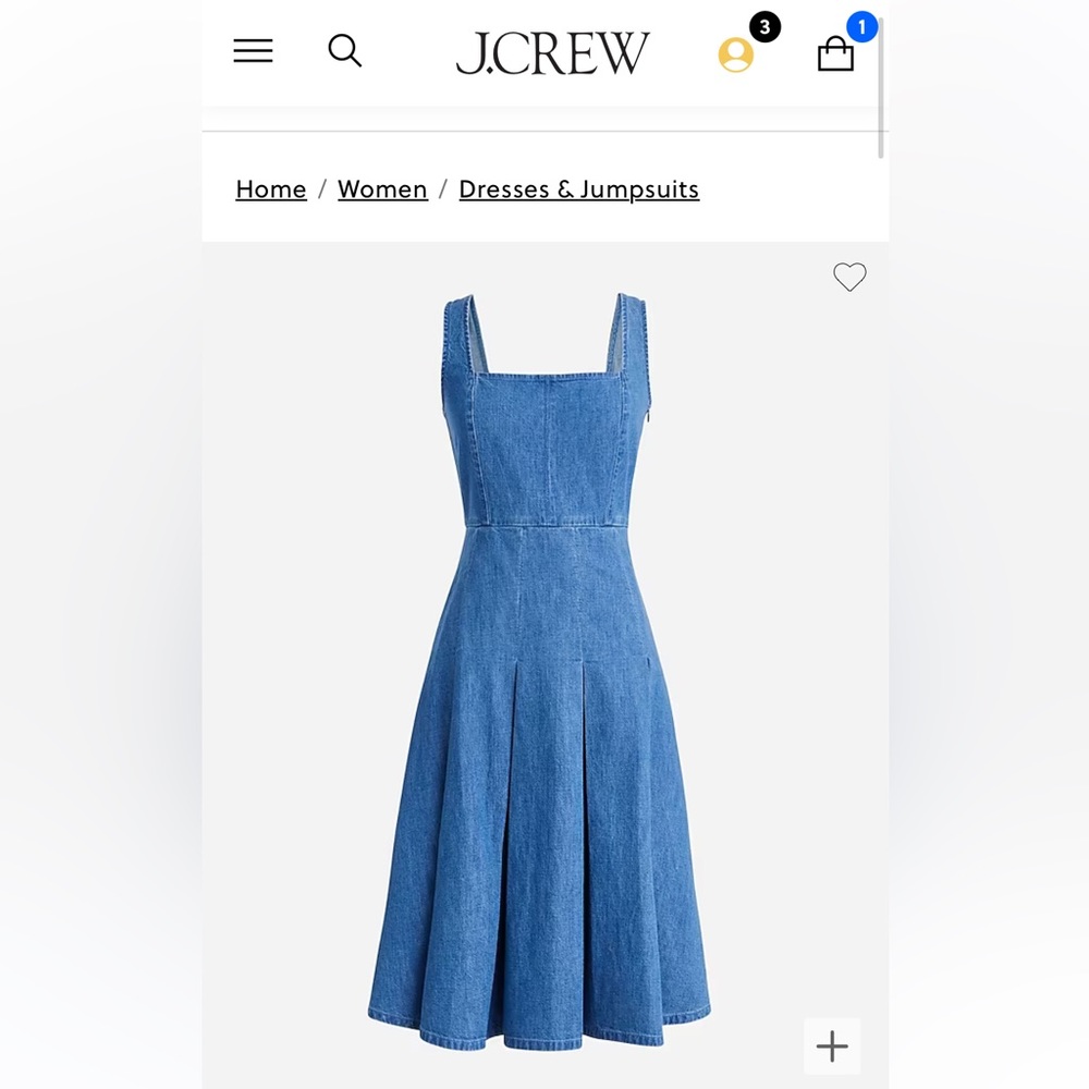 JCrew - Pleated chambray dress